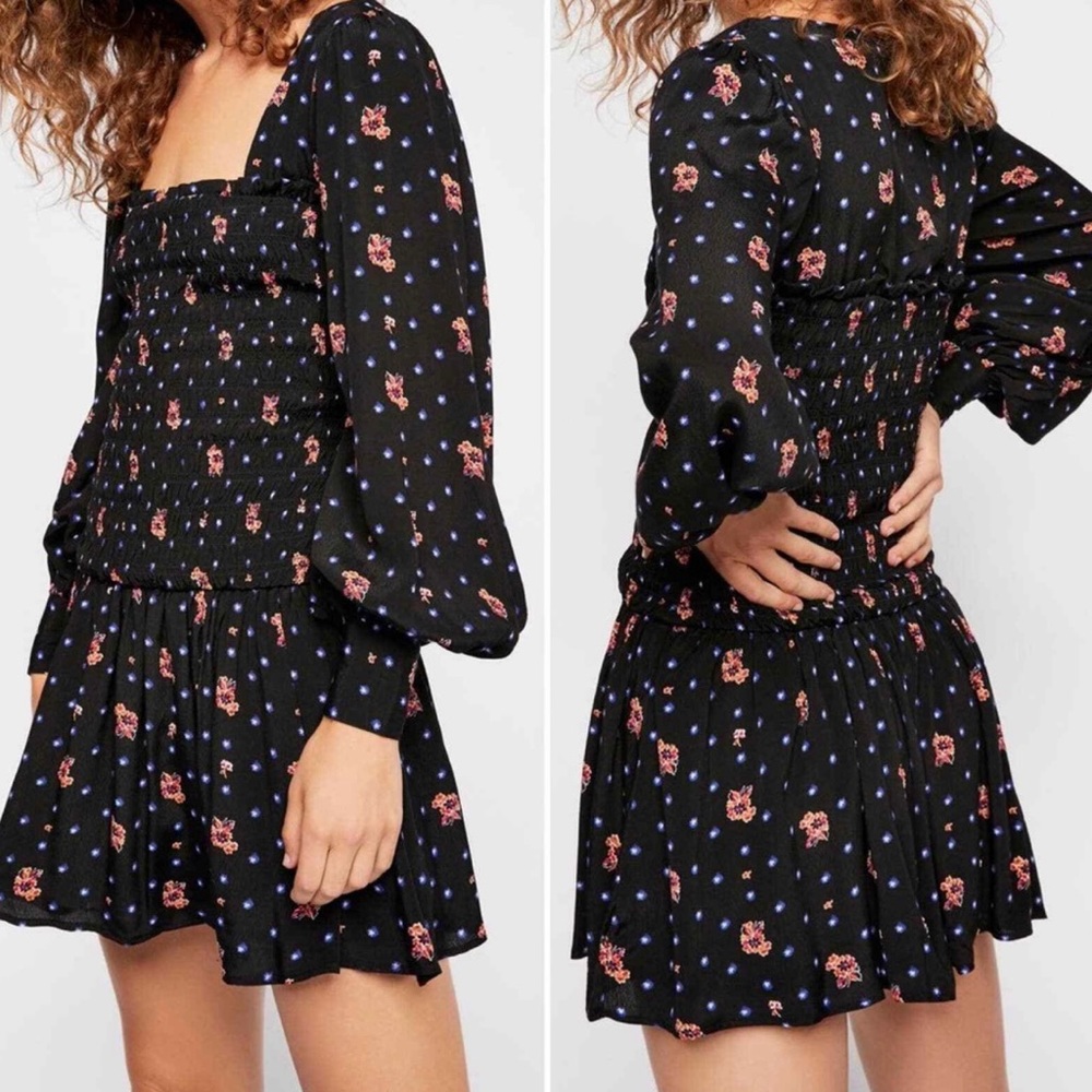 Free People Two Faces Mini Dress Black Size Small